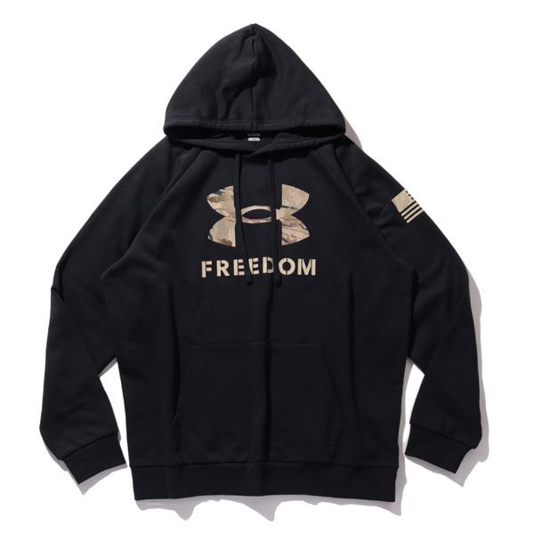 【bb1020】大きいサイズ メンズ UNDER ARMOUR アンダーアーマー フリース ラグラン プルオーバー パーカー Freedom Rival Fleece Big Flag Logo Hoodie USA直輸入 1379209-001