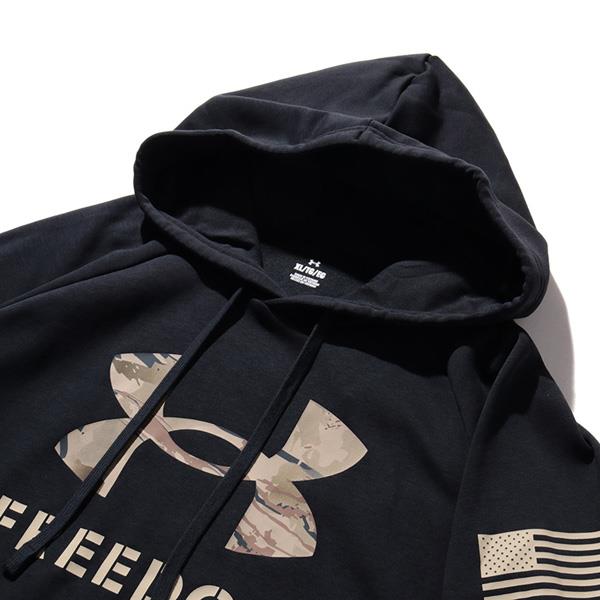 【bb1020】大きいサイズ メンズ UNDER ARMOUR アンダーアーマー フリース ラグラン プルオーバー パーカー Freedom Rival Fleece Big Flag Logo Hoodie USA直輸入 1379209-001