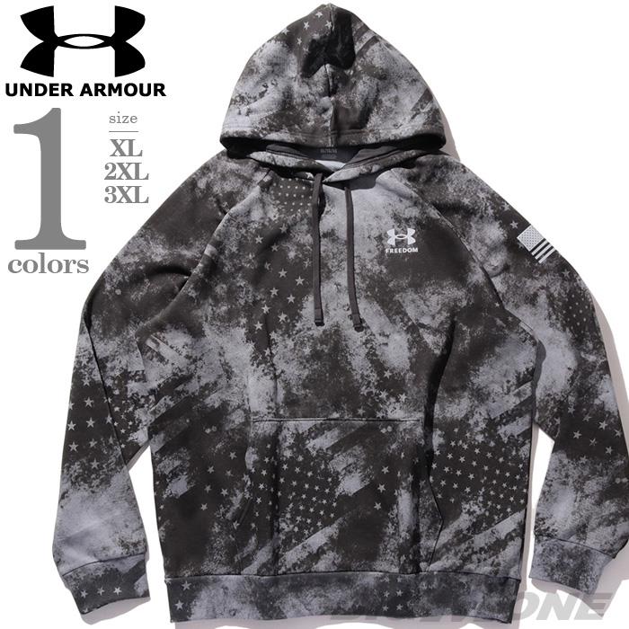 【bb1020】大きいサイズ メンズ UNDER ARMOUR アンダーアーマー フリース ラグラン プルオーバー パーカー Freedom Rival Fleece Amp Hoodie USA直輸入 1379211-010