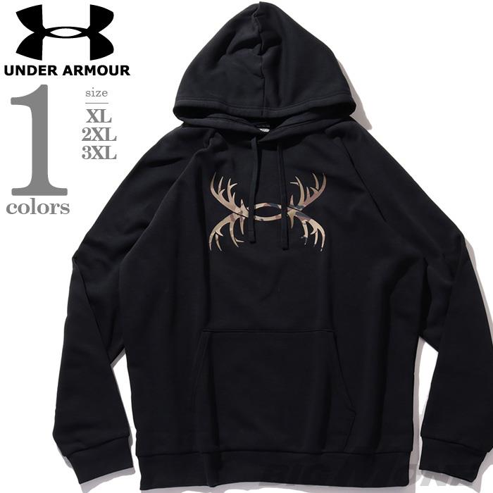 【bb1020】大きいサイズ メンズ UNDER ARMOUR アンダーアーマー フリース ラグラン プルオーバー パーカー Rival Fleece Antler Hoodie USA直輸入 1380258-001