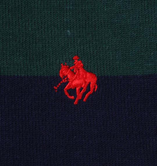 大きいサイズ メンズ POLO BCS 均等ボーダー 長袖 ラガーシャツ グリーン 1278-3655-3 3L 4L 5L 6L 8L