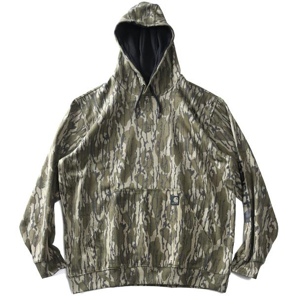 【AS1006】大きいサイズ メンズ CARHARTT カーハート ルーズフィット 迷彩柄 プルオーバー パーカー Loose Fit Midweight Camo Graphic Sweatshirt USA直輸入 105484