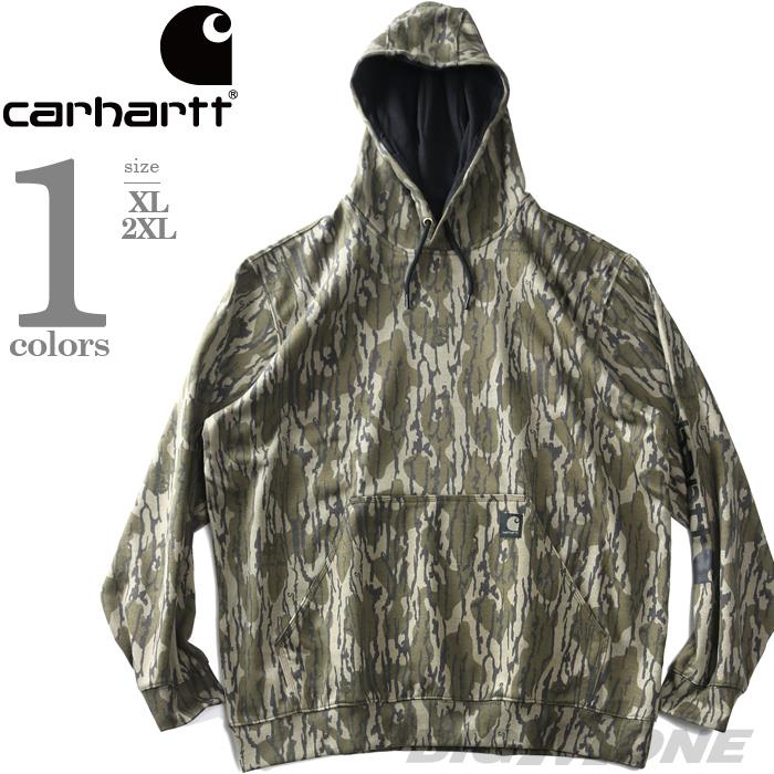 【AS1006】大きいサイズ メンズ CARHARTT カーハート ルーズフィット 迷彩柄 プルオーバー パーカー Loose Fit Midweight Camo Graphic Sweatshirt USA直輸入 105484