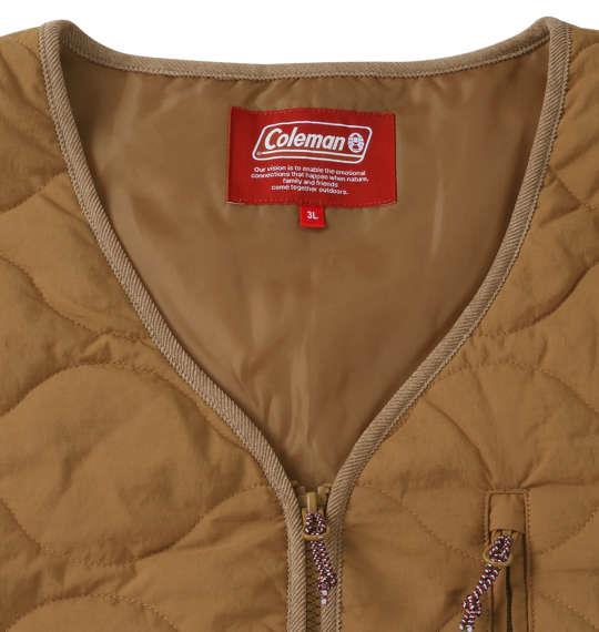 【max8】大きいサイズ メンズ Coleman フルダルナイロンリップ キルト ジャケット ベージュ 1273-3390-1 3L 4L 5L 6L 8L