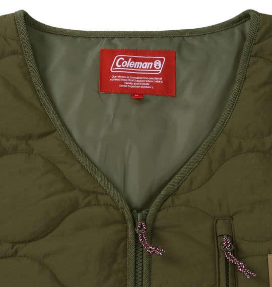 【max8】大きいサイズ メンズ Coleman フルダルナイロンリップ キルト ジャケット カーキ 1273-3390-3 3L 4L 5L 6L 8L