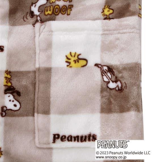 大きいサイズ メンズ PEANUTS SNOOPY ふわもこ 総柄 半纏 ベージュ 1279-3321-2 3L 5L