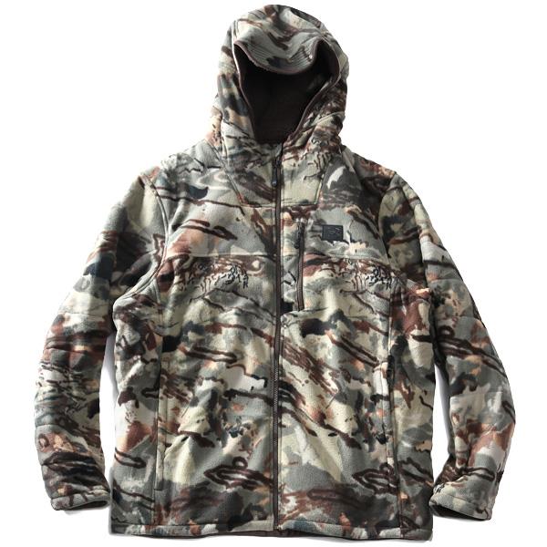 大きいサイズ メンズ UNDER ARMOUR アンダーアーマー 迷彩柄 フリース フルジップ フーデッド ジャケット Rut Windproof Jacket USA直輸入 1378817-994