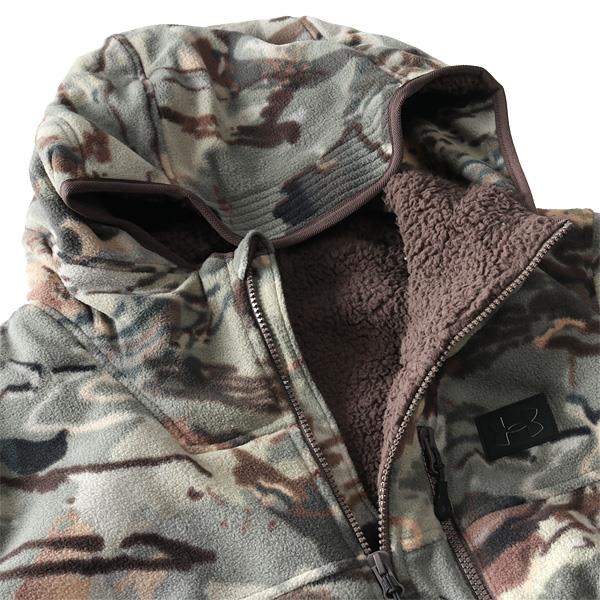 大きいサイズ メンズ UNDER ARMOUR アンダーアーマー 迷彩柄 フリース フルジップ フーデッド ジャケット Rut Windproof Jacket USA直輸入 1378817-994