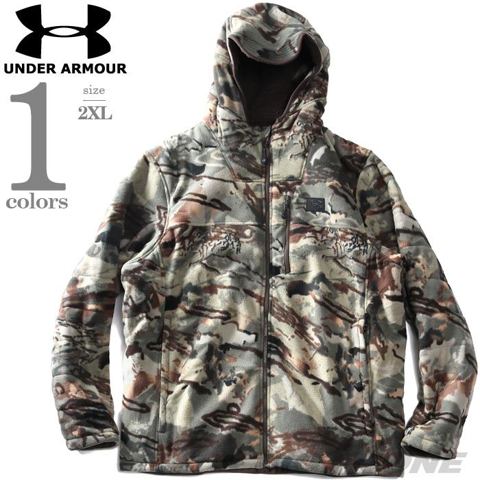 大きいサイズ メンズ UNDER ARMOUR アンダーアーマー 迷彩柄 フリース フルジップ フーデッド ジャケット Rut Windproof Jacket USA直輸入 1378817-994