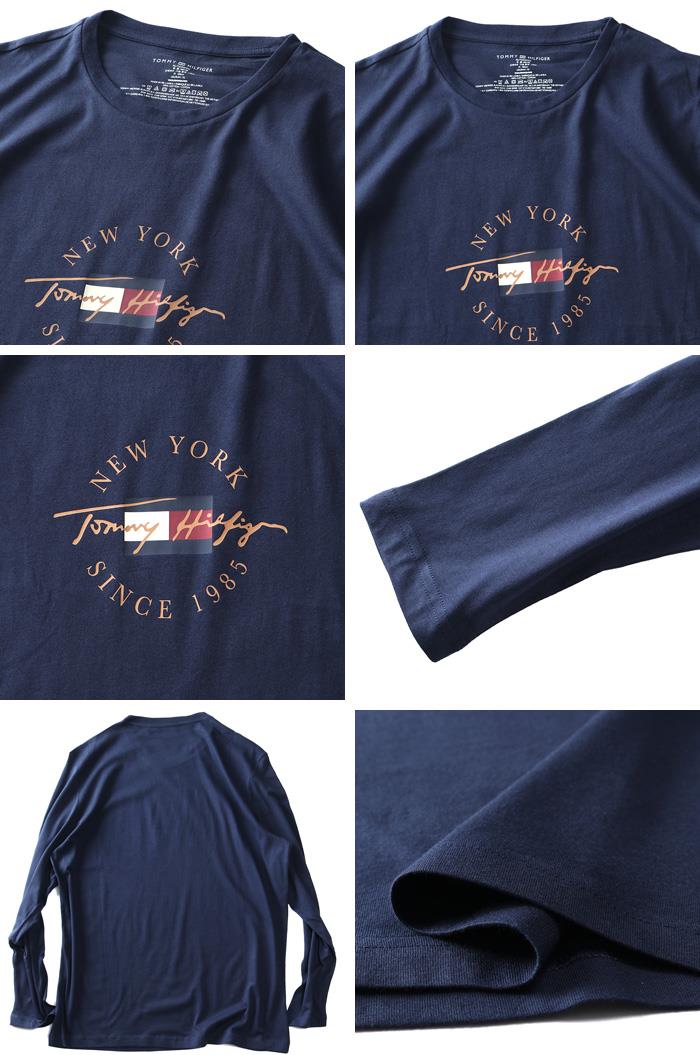 大きいサイズ メンズ TOMMY HILFIGER トミーヒルフィガー ロゴプリント 長袖 Tシャツ USA直輸入 09t4329