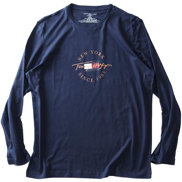 大きいサイズ メンズ TOMMY HILFIGER トミーヒルフィガー ロゴプリント 長袖 Tシャツ USA直輸入 09t4329