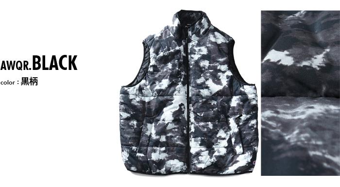 大きいサイズ メンズ Champion チャンピオン 総柄 中綿 ベスト AOP PUFFER VEST USA直輸入 v4729-awqr