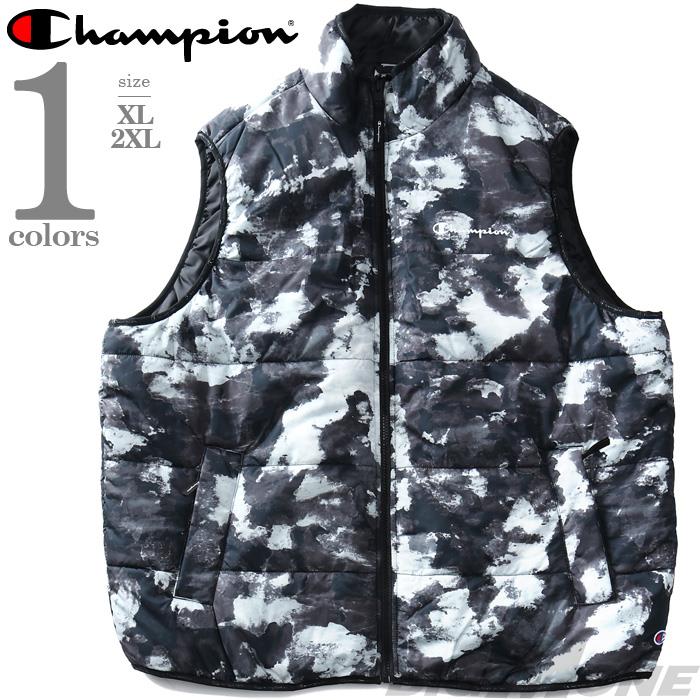 大きいサイズ メンズ Champion チャンピオン 総柄 中綿 ベスト AOP PUFFER VEST USA直輸入 v4729-awqr