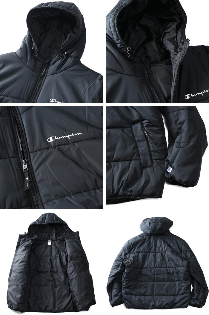 大きいサイズ メンズ Champion チャンピオン フーデッド 中綿 ジャケット PUFFER JACKET USA直輸入 v74728-003