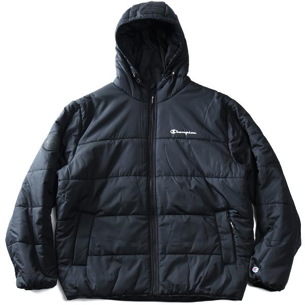 大きいサイズ メンズ Champion チャンピオン フーデッド 中綿 ジャケット PUFFER JACKET USA直輸入 v74728-003