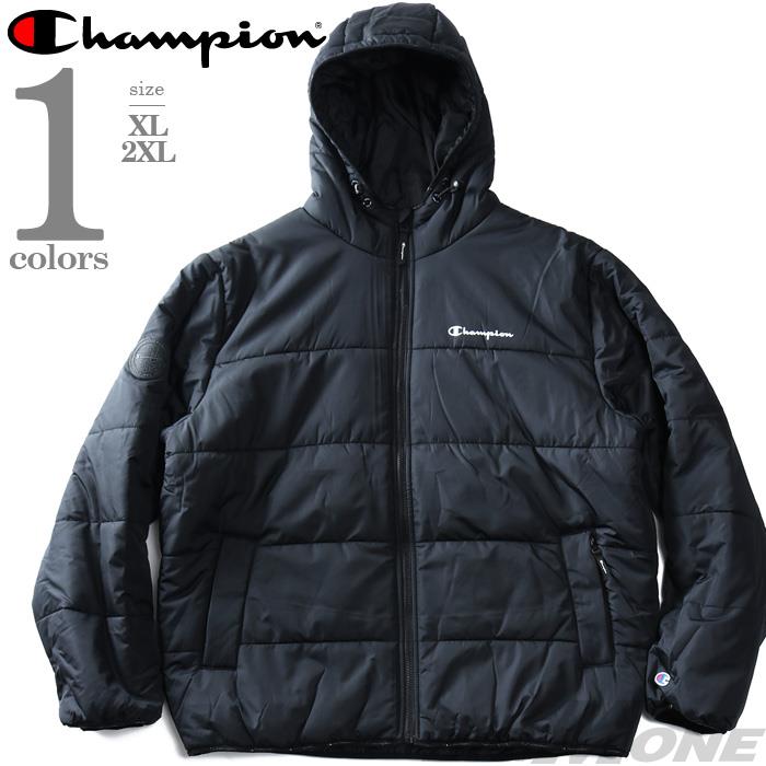 大きいサイズ メンズ Champion チャンピオン フーデッド 中綿 ジャケット PUFFER JACKET USA直輸入 v74728-003