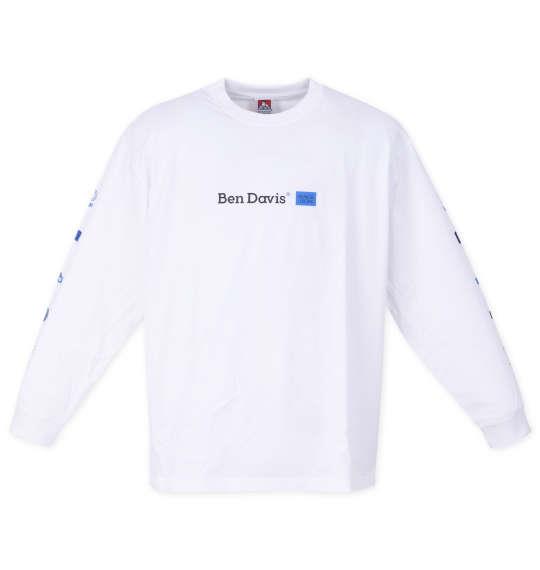 大きいサイズ メンズ BEN DAVIS 長袖T & 半袖T レイヤード Tシャツ ブラック × ホワイト 1278-4130-2 3L 4L 5L 6L