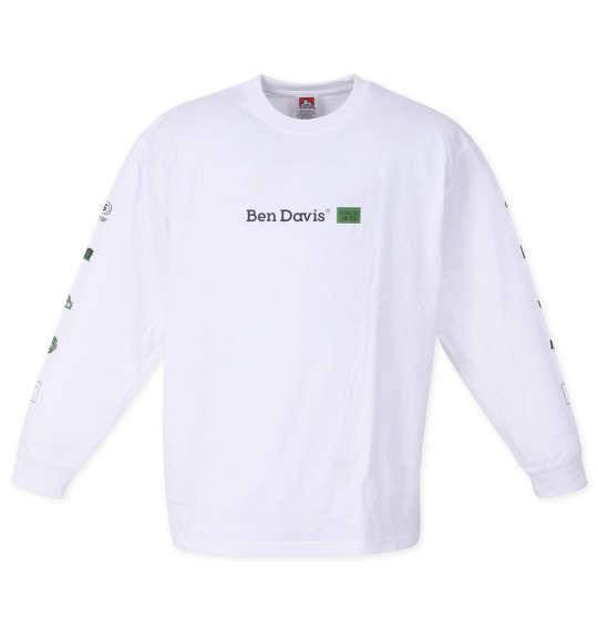 大きいサイズ メンズ BEN DAVIS 長袖T & 半袖T レイヤード Tシャツ ダークブルー × ホワイト 1278-4130-3 3L 4L 5L 6L