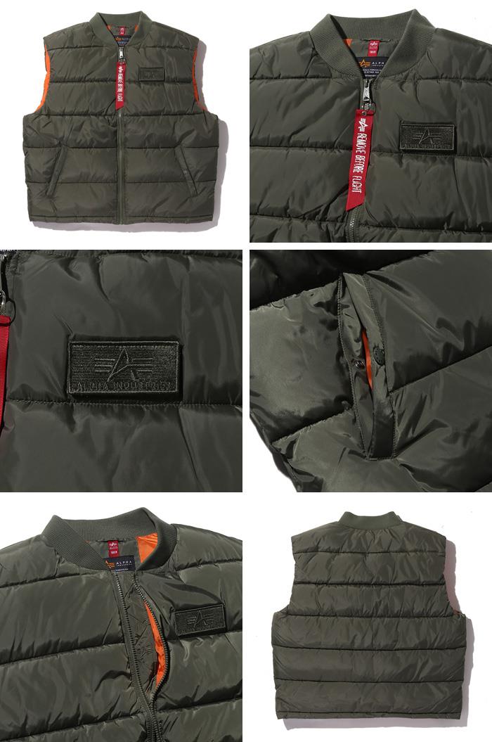 大きいサイズ メンズ ALPHA INDUSTRIES アルファインダストリーズ 中綿 ベスト USA直輸入 118109