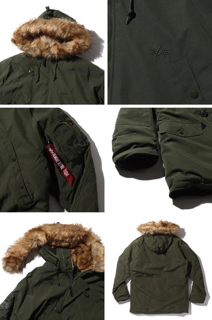 大きいサイズ メンズ ALPHA INDUSTRIES アルファインダストリーズ N-3B 中綿 フーデッド ジャケット USA直輸入 193128