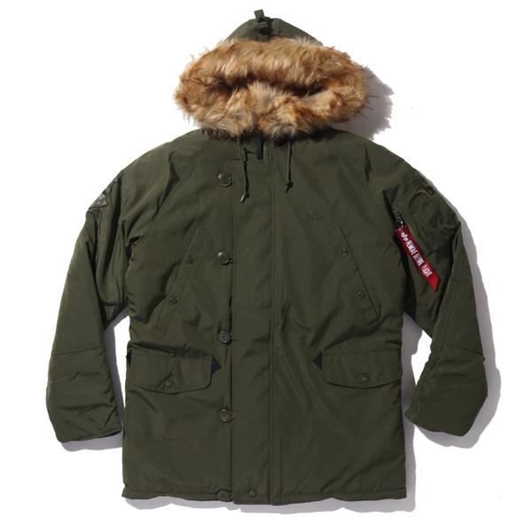 大きいサイズ メンズ ALPHA INDUSTRIES アルファインダストリーズ N-3B 中綿 フーデッド ジャケット USA直輸入 193128