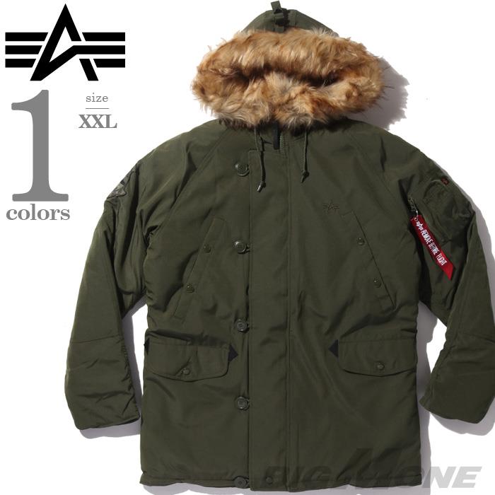 大きいサイズ メンズ ALPHA INDUSTRIES アルファインダストリーズ N-3B 中綿 フーデッド ジャケット USA直輸入 193128