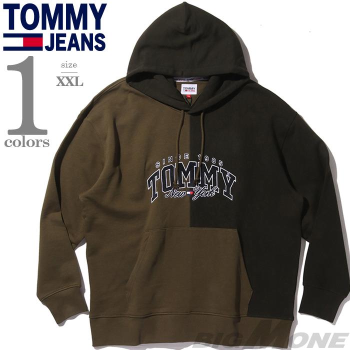 大きいサイズ メンズ TOMMY JEANS トミージーンズ ロゴプリント プルオーバー パーカー USA直輸入 dm0dm17802