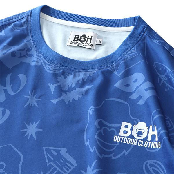 【SB0322】【max8】大きいサイズ メンズ BH ビィエイチ 総柄 サイドポケット 半袖 Tシャツ 春夏新作 bh-t240205