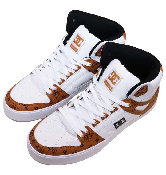 大きいサイズ メンズ DCSHOES スニーカー PURE HIGH-TOP WC SE SN ホワイト × ブラウン 1240-4201-1 30 31 32