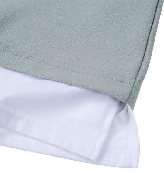 大きいサイズ メンズ launching pad アムンゼンツイル裾フェイクレイヤード 半袖 Tシャツ サックスブルー × ホワイト 1258-4251-1 3L 4L 5L 6L