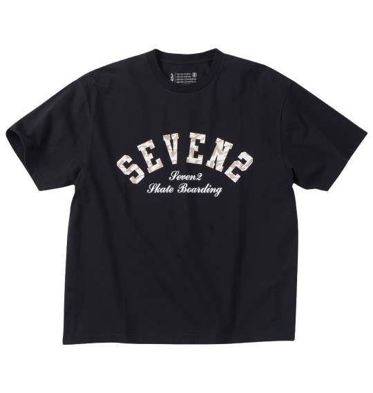 大きいサイズ メンズ SEVEN2 天竺 半袖 Tシャツ ブラック 1268-4213-2 3L 4L 5L 6L