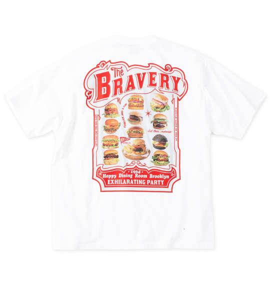 大きいサイズ メンズ SHELTY 天竺ハンバーガーショッププリント 半袖 Tシャツ オフホワイト 1268-4230-1 3L 4L 5L 6L