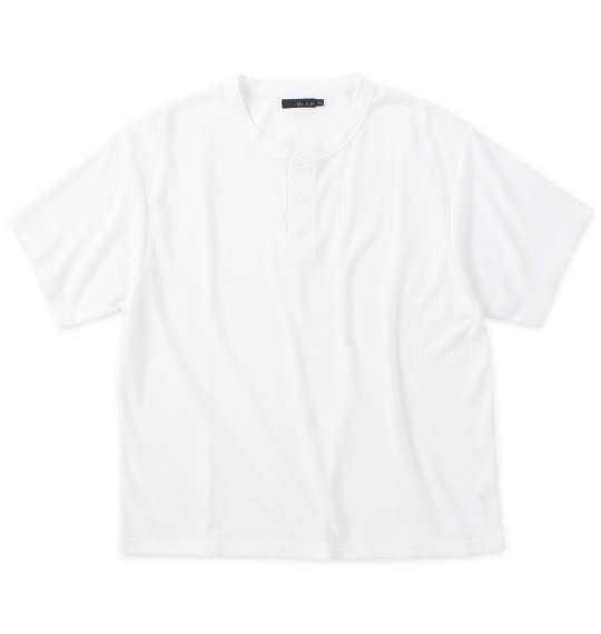 【max8】大きいサイズ メンズ Mc.S.P ワッフル ヘンリーネック 半袖 Tシャツ ホワイト 1278-4261-1 3L 4L 5L 6L 7L 8L