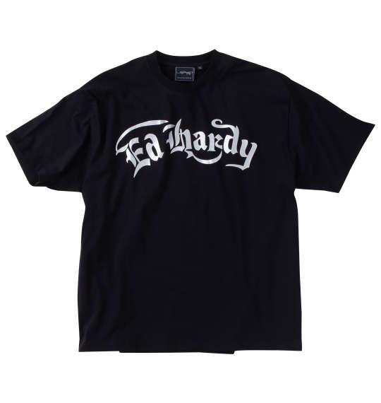 【max8】大きいサイズ メンズ Ed Hardy 天竺箔プリント 半袖 Tシャツ ブラック × シルバー 1278-4515-1 3L 4L 5L 6L 8L