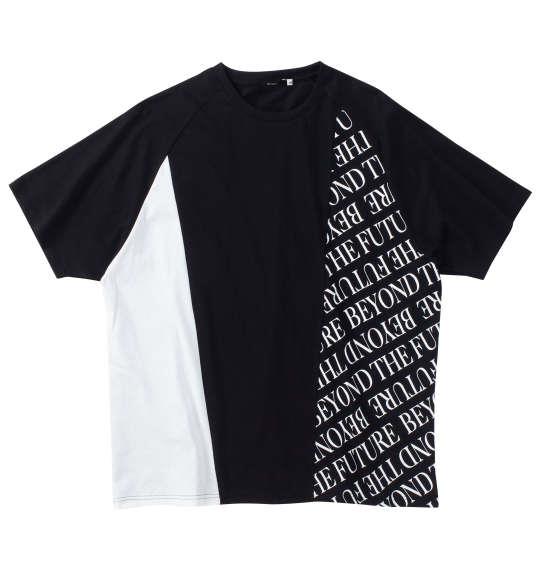 大きいサイズ メンズ Re:luxi 切替 半袖 Tシャツ ブラック 1278-4525-2 3L 4L 5L 6L