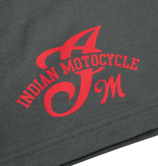 【max8】大きいサイズ メンズ INDIAN MOTOCYCLE 天竺プリント & 刺繍 半袖 Tシャツ チャコール 1278-4540-1 3L 4L 5L 6L 8L