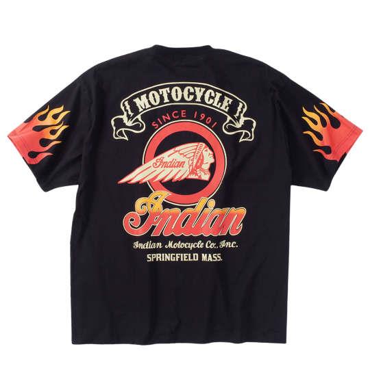 【max8】大きいサイズ メンズ INDIAN MOTOCYCLE 天竺プリント & 刺繍 半袖 Tシャツ ブラック 1278-4540-2 3L 4L 5L 6L 8L