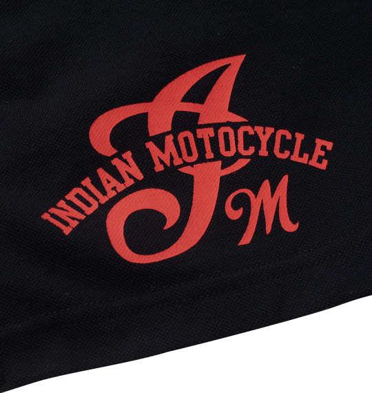 【max8】大きいサイズ メンズ INDIAN MOTOCYCLE 鹿の子プリント & 刺繍 半袖 ポロシャツ ブラック 1278-4541-2 3L 4L 5L 6L 8L