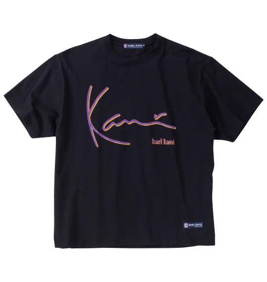 【max8】大きいサイズ メンズ KARL KANI 天竺 半袖 Tシャツ ブラック 1278-4550-2 3L 4L 5L 6L 8L