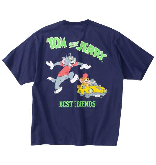 【max8】大きいサイズ メンズ TOM and JERRY 天竺プリントポケット付 半袖 Tシャツ ネイビー 1278-4560-1 3L 4L 5L 6L 8L