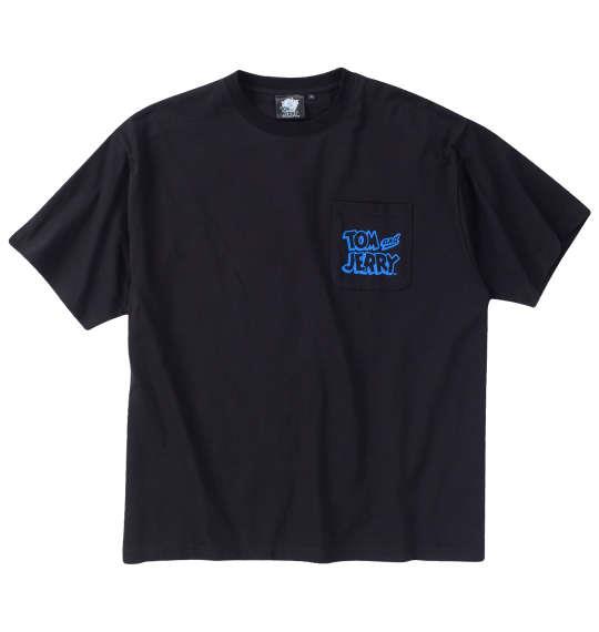 【max8】大きいサイズ メンズ TOM and JERRY 天竺プリントポケット付 半袖 Tシャツ ブラック 1278-4560-2 3L 4L 5L 6L 8L