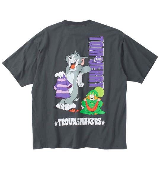 【max8】大きいサイズ メンズ TOM and JERRY 天竺プリントポケット付 半袖 Tシャツ チャコール 1278-4561-2 3L 4L 5L 6L 8L