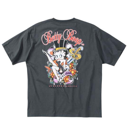 【max8】大きいサイズ メンズ BETTY BOOP 天竺プリント 半袖 Tシャツ チャコール 1278-4565-1 3L 4L 5L 6L 8L