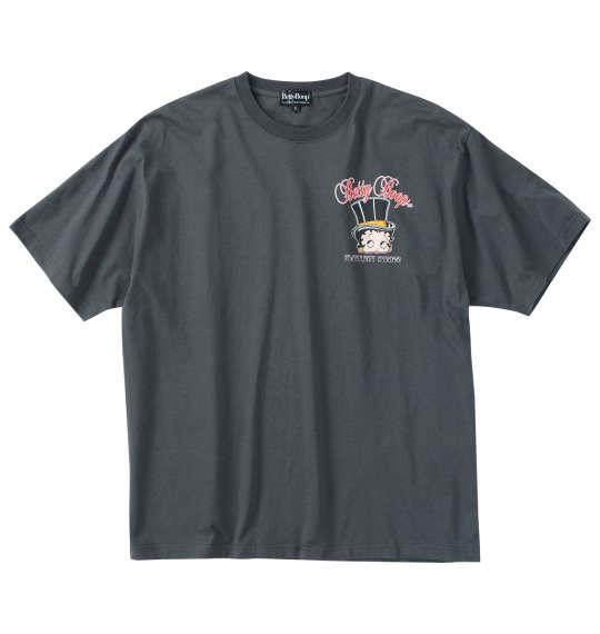 【max8】大きいサイズ メンズ BETTY BOOP 天竺プリント 半袖 Tシャツ チャコール 1278-4565-1 3L 4L 5L 6L 8L