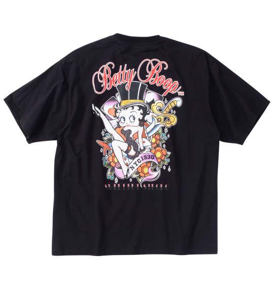 【max8】大きいサイズ メンズ BETTY BOOP 天竺プリント 半袖 Tシャツ ブラック 1278-4565-2 3L 4L 5L 6L 8L