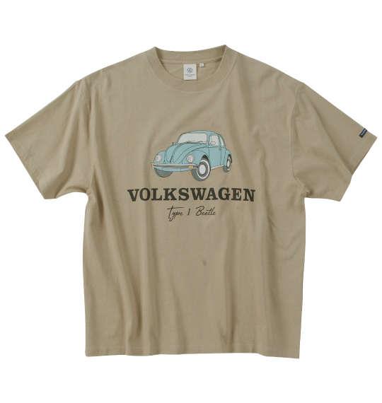 【max8】大きいサイズ メンズ VOLKSWAGEN 天竺 半袖 Tシャツ ベージュ 1268-4200-1 3L 4L 5L 6L 8L