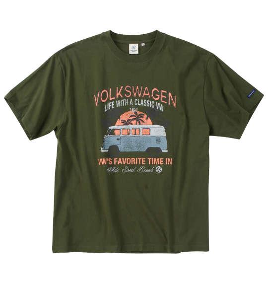 【max8】大きいサイズ メンズ VOLKSWAGEN 天竺 半袖 Tシャツ カーキ 1268-4201-1 3L 4L 5L 6L 8L