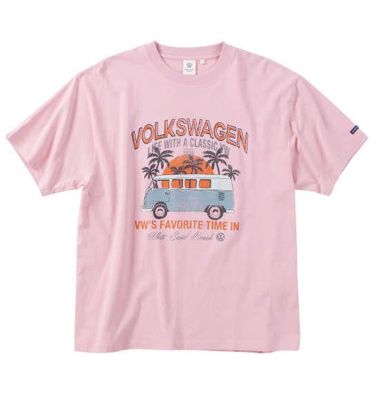 【max8】大きいサイズ メンズ VOLKSWAGEN 天竺 半袖 Tシャツ スモークピンク 1268-4201-2 3L 4L 5L 6L 8L