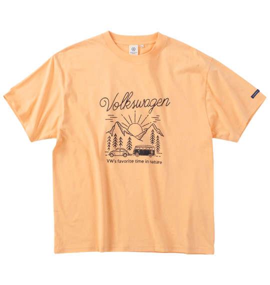 【max8】大きいサイズ メンズ VOLKSWAGEN 天竺 半袖 Tシャツ アプリコットオレンジ 1268-4202-1 3L 4L 5L 6L 8L