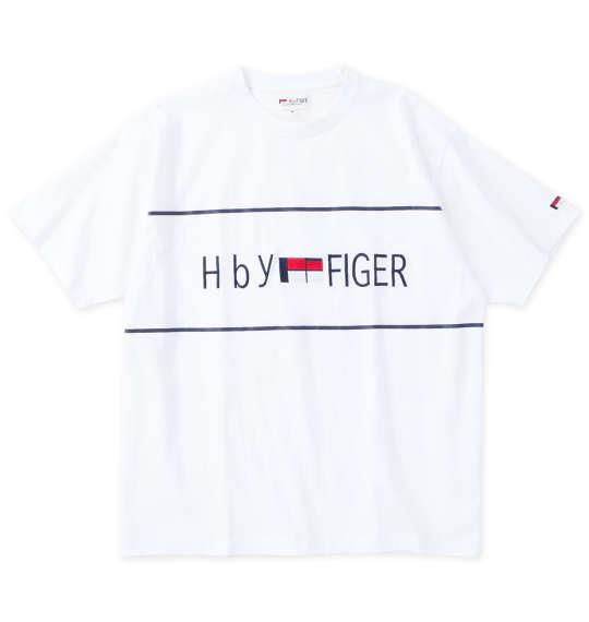 【max8】大きいサイズ メンズ H by FIGER 天竺 半袖 Tシャツ ホワイト 1268-4240-1 3L 4L 5L 6L 8L